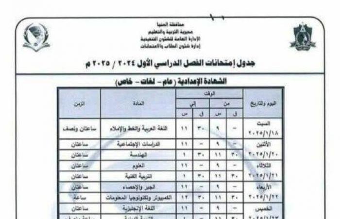 المنيا تستعد لانطلاق امتحانات الشهادة الإعدادية.. والمحافظ يشدد على توفير بيئة مناسبة - خليج نيوز