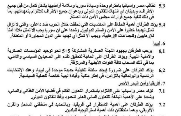 بيان مشترك بين مصر وإسبانيا بشأن القضايا الدولية والإقليمية - خليج نيوز