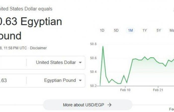 الأخضر بكام؟.. سعر الدولار اليوم مقابل الجنيه المصري السبت 1 مارس 2025 - خليج نيوز