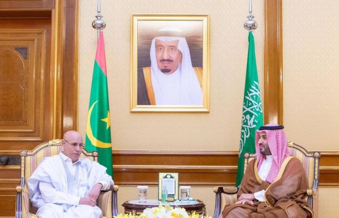 ولي العهد يلتقي الرئيس الموريتاني ويبحثان مجمل العلاقات الثنائية
