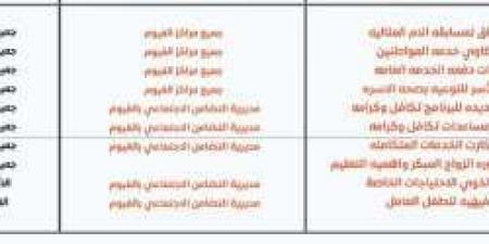 أماكن خدمات «التضامن الاجتماعي» بالفيوم.. بينها مسابقة الأم المثالية - خليج نيوز