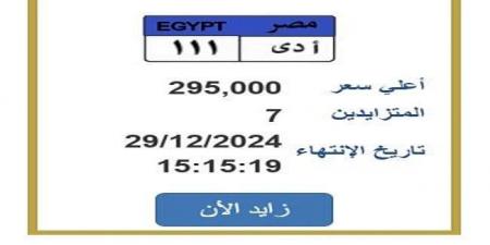 وصل سعرها 295 ألف جنيه.. «المرور» تطرح التزايد على لوحة سيارة مميزة - خليج نيوز