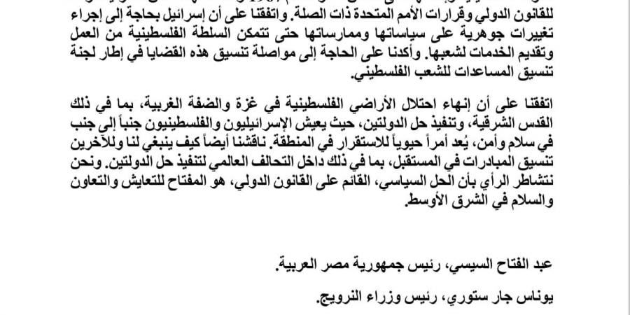 مصر والنرويج تتفقان على عقد مشاورات سياسية لتعزيز الشراكة بين البلدين - خليج نيوز