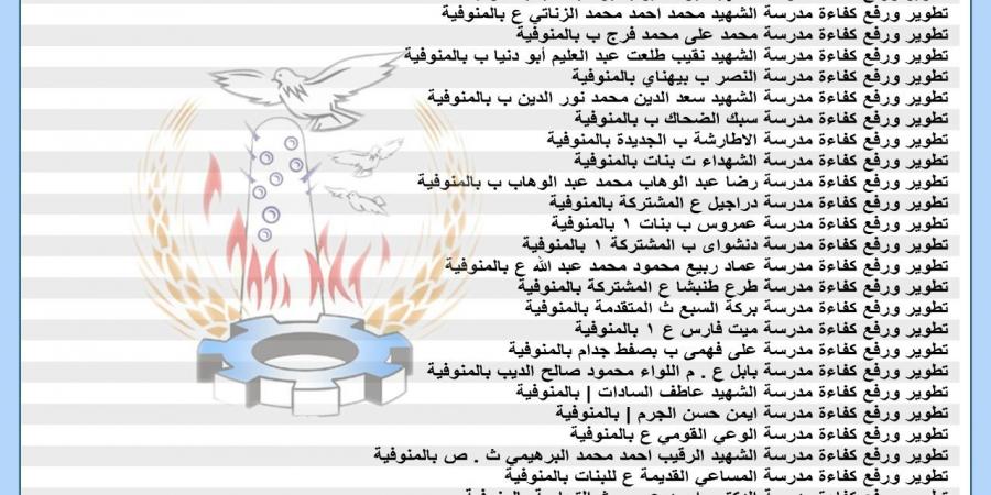 بالأسماء.. طرح 55 مدرسة للتطوير في المنوفية باستثمارات 244 مليون جنيه - خليج نيوز