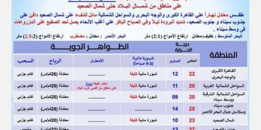 «أمطار وشبورة على هذه المناطق».. الأرصاد تحذر من حالة الطقس اليوم الإثنين 20 يناير 2025 - خليج نيوز