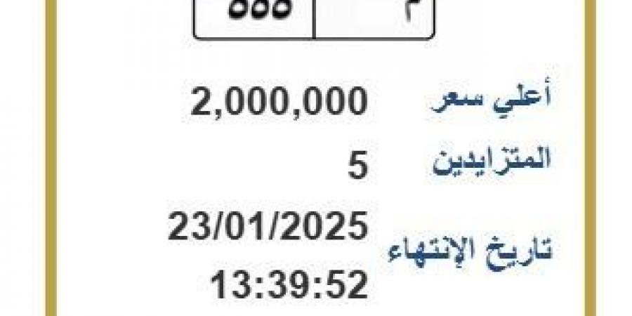 م ـ 555.. فرصة أخيرة تطرحها «المرور» على لوحة سيارة بـ 2 مليون - خليج نيوز