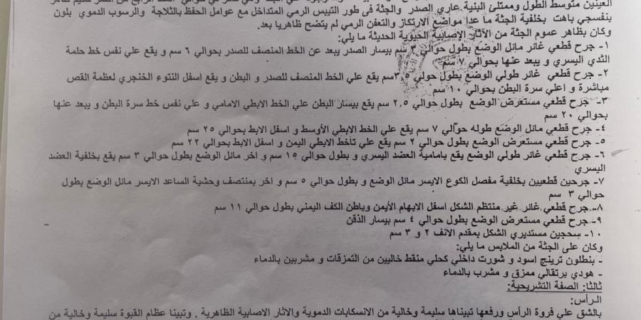 طعنات متفرقة وتوقف عضلة القلب.. ننشر تقرير الطب الشرعي لضحية مقهى أسوان بمصر الجديد