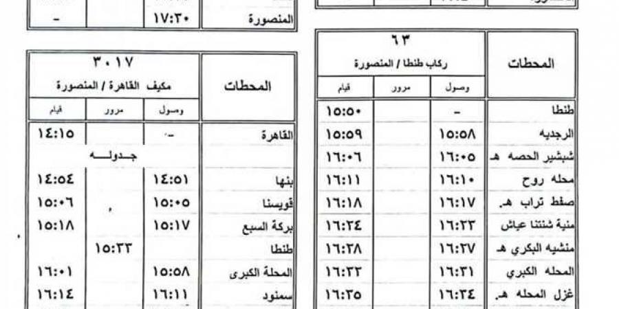 السكة الحديد تعدل مواعيد بعض القطارات بالتزامن مع شهر رمضان الكريم - خليج نيوز